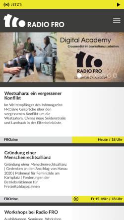 Vorschau der mobilen Webseite www.fro.at, Freier Rundfunk Oberösterreich