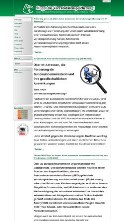 Vorschau der mobilen Webseite www.vorratsdatenspeicherung.de, Arbeitskreis Vorratsdatenspeicherung
