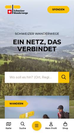 Vorschau der mobilen Webseite www.swisshiking.ch, Swisshiking