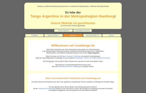Vorschau von www.vivaeltango.de, Tango Argentino in der Metropolregion Hamburg