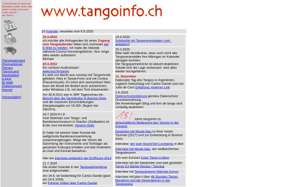 Vorschau von www.tangoinfo.ch, tangoinfo.ch