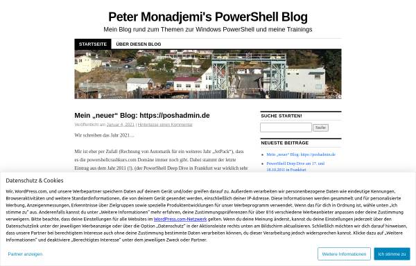 Vorschau von powershellcrashkurs.wordpress.com, Peter’s PowerShell Blog (German only)