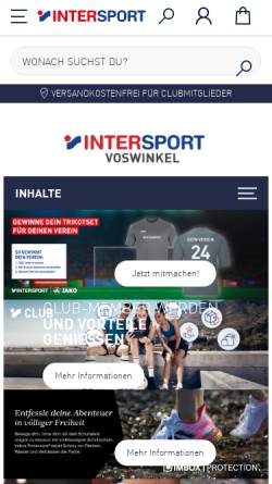 Vorschau der mobilen Webseite www.intersport-voswinkel.de, Sport Voswinkel GmbH & Co. KG