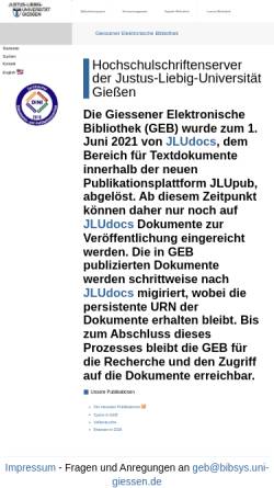 Vorschau der mobilen Webseite geb.uni-giessen.de, Gießener Elektronische Bibliothek (GEB)