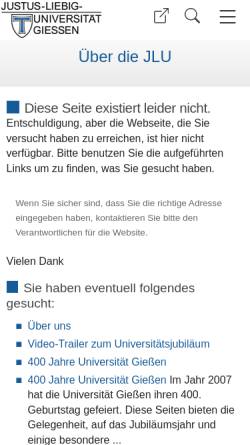 Vorschau der mobilen Webseite www.uni-giessen.de, 400 Jahre Universität Gießen