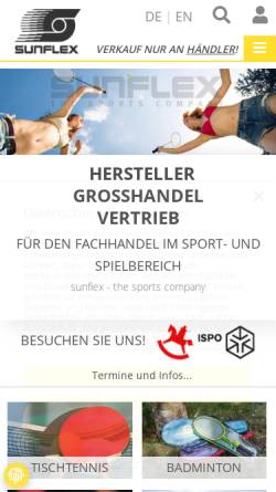 Vorschau der mobilen Webseite www.sunflex-sport.com, Sunflex Sport GmbH + Co. KG