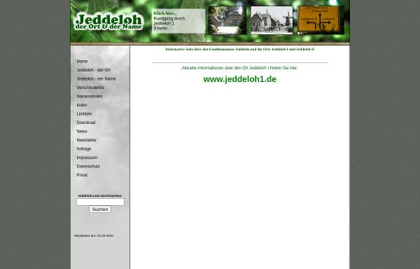 Vorschau von www.jeddeloh.com, Jeddeloh der Name und der Ort