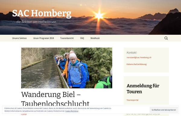Vorschau von www.sac-homberg.ch, SAC Sektion Homberg