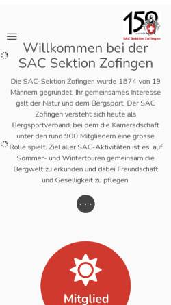 Vorschau der mobilen Webseite www.sac-zofingen.ch, SAC Sektion Zofingen