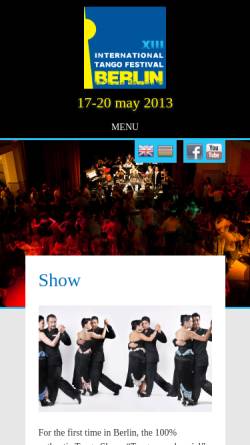 Vorschau der mobilen Webseite www.tangofestivalberlin.de, Internationales Tangofestival Berlin