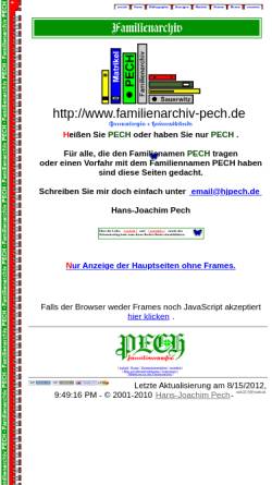 Vorschau der mobilen Webseite familienarchiv-pech.de, Pech
