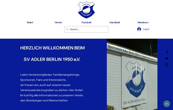 Vorschau von www.sv-adler-berlin.de, Sportverein Adler Berlin 1950 e.V.