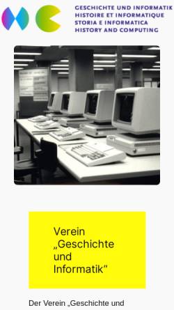 Vorschau der mobilen Webseite www.ahc-ch.ch, Verein Geschichte und Informatik