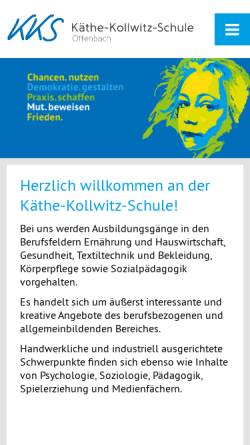 Vorschau der mobilen Webseite www.kks-offenbach.de, Käthe-Kollwitz-Schule
