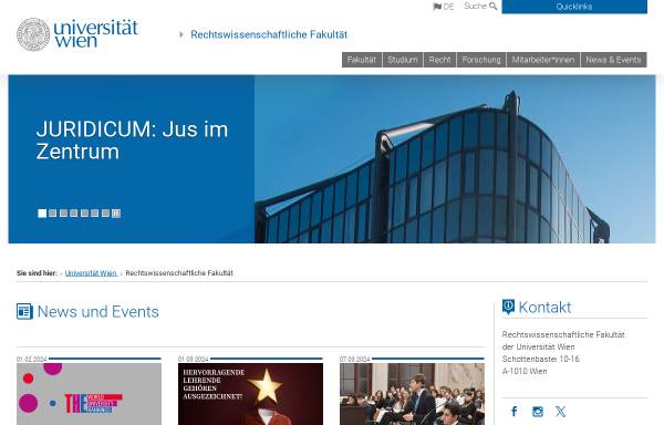 Vorschau von juridicum.univie.ac.at, Juridicum Online