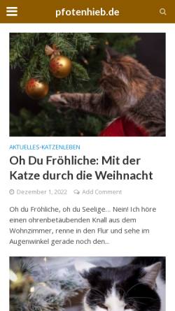 Vorschau der mobilen Webseite www.pfotenhieb.de, Pfotenhieb