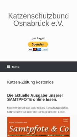 Vorschau der mobilen Webseite www.katzenschutzbund.com, Samtpfote