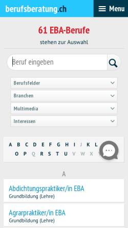 Vorschau der mobilen Webseite www.berufe-easy.ch, berufe-easy.ch