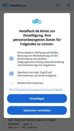 Vorschau der mobilen Webseite hotelfach.de, hotelfach.de