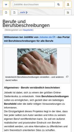 Vorschau der mobilen Webseite www.jobwiki.de, JobWiki