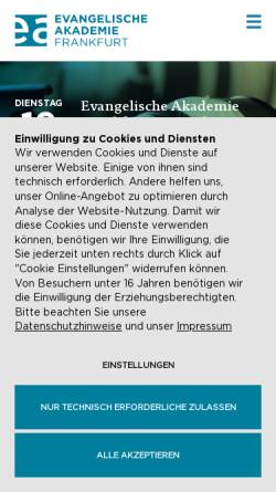 Vorschau der mobilen Webseite www.evangelische-akademie.de, Evangelische Akademie Arnoldshain