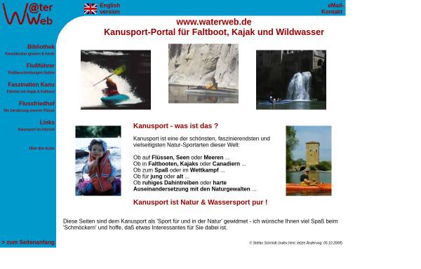 Vorschau von www.waterweb.de, W@terWeb Kanusport-Portal