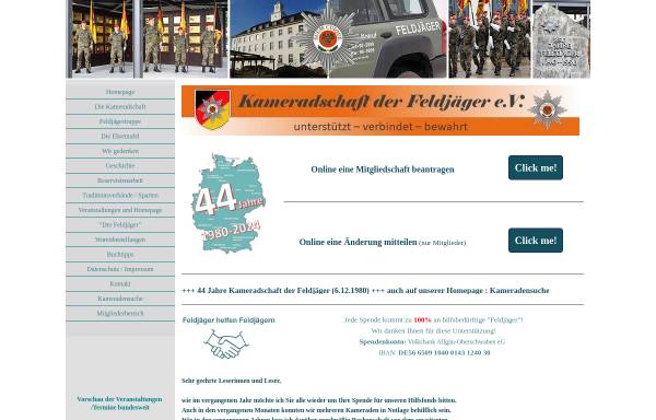 Vorschau von www.feldjaeger.de, Kameradschaft der Feldjäger e.V.