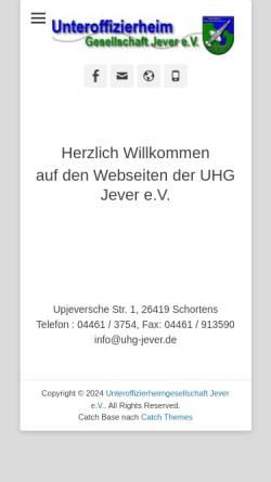 Vorschau der mobilen Webseite www.uhg-jever.de, Unteroffizierheimgesellschaft Jever e.V.