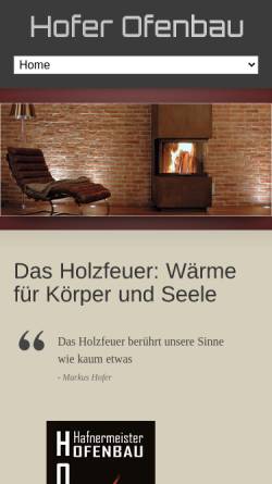 Vorschau der mobilen Webseite fire-one.at, Hofer Ofenbau