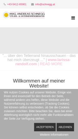 Vorschau der mobilen Webseite www.schnegg.at, Steuerberatungskanzlei Mag. Andreas Schnegg