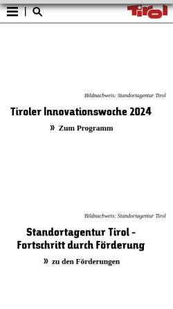Vorschau der mobilen Webseite www.zukunftsstiftung.at, Tiroler Zukunftsstiftung