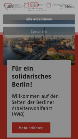 Vorschau der mobilen Webseite www.awoberlin.de, AWO Landesverband Berlin e.V.