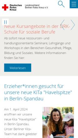 Vorschau der mobilen Webseite www.drk-berlin.de, Berliner Rotes Kreuz