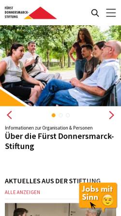 Vorschau der mobilen Webseite www.fdst.de, Fürst Donnersmarck-Stiftung