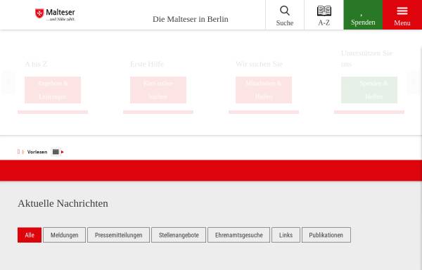 Vorschau von www.malteser-berlin.de, Malteser Hilfsdienst e.V. - Berlin