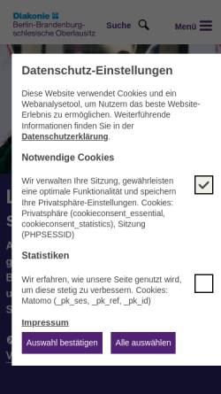 Vorschau der mobilen Webseite www.diakonie-portal.de, Ökumenische Diakonische in Berlin und Brandenburg
