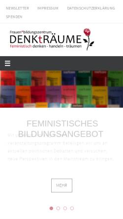 Vorschau der mobilen Webseite www.denktraeume.de, Frauenbildungszentrum Denk(t)räume