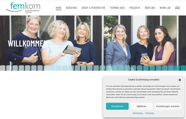 Vorschau von www.femkom.de, Sefo Femkom e.V. - Frauenkompetenzzentrum