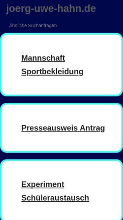 Vorschau der mobilen Webseite www.joerg-uwe-hahn.de, Hahn, Jörg-Uwe (MdL)