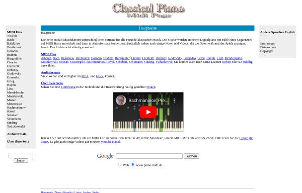 Vorschau von www.piano-midi.de, Klassische Klaviermusik