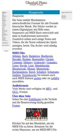 Vorschau der mobilen Webseite www.piano-midi.de, Klassische Klaviermusik
