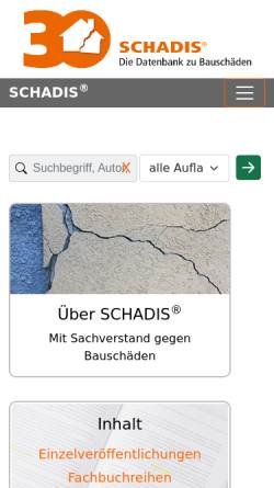 Vorschau der mobilen Webseite www.irbdirekt.de, Schadis - Bauschaden-Datenbank