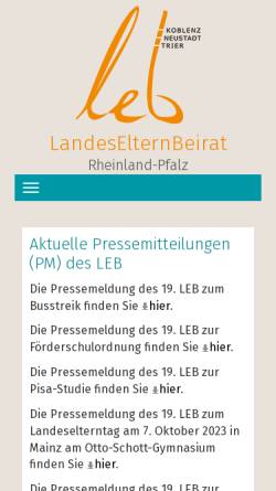 Vorschau der mobilen Webseite leb.bildung-rp.de, LEB Rheinland-Pfalz