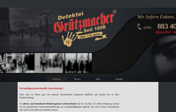 Vorschau von www.detektei-gruetzmacher-berlin.de, Detektei Grützmacher (R)