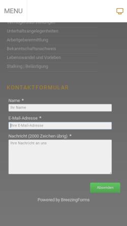 Vorschau der mobilen Webseite www.dmp-detektei.de, Detektei Makowski & Partner