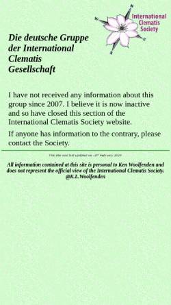 Vorschau der mobilen Webseite www.clematisinternational.com, Die deutsche Gruppe der International Clematis Gesellschaft