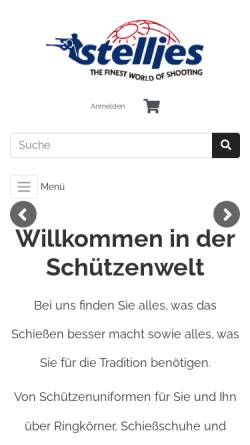 Vorschau der mobilen Webseite www.schuetzenwelt.de, Schießsport Stelljes GmbH