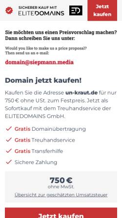 Vorschau der mobilen Webseite www.un-kraut.de, Un-Kräuter.de