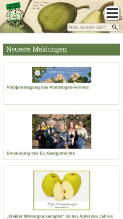 Vorschau der mobilen Webseite www.pomologen-verein.de, Pomologenverein e.V.