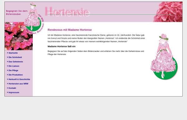 Vorschau von www.freudeanhortensien.de, Rendevous mit Madame Hortense